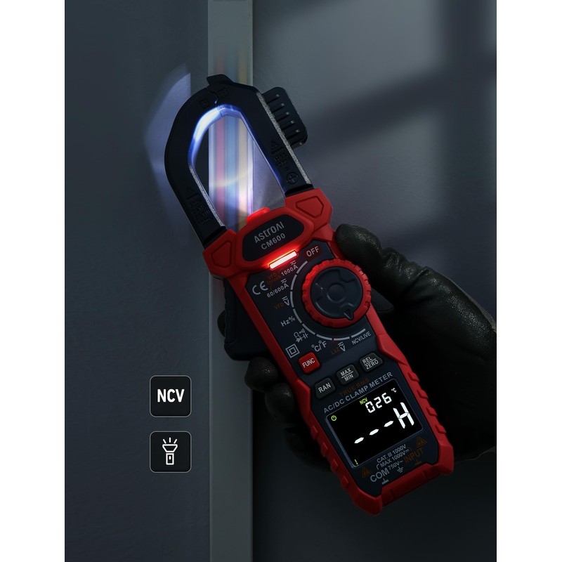 AstroAI Inrush Digital Clamp Meter Multimeter 1000A TRMS 6000 Counts,