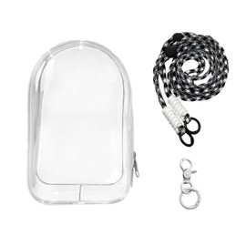 CAIMOREE Clear Figure Display Bag with Keychain and Lanyard, Protective Doll Case, 18.5cm/7.28in Crossbody Doll Storage Bag