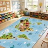 7.6x12 ft Large World Map Classroom Rug Travel Maps Educational
