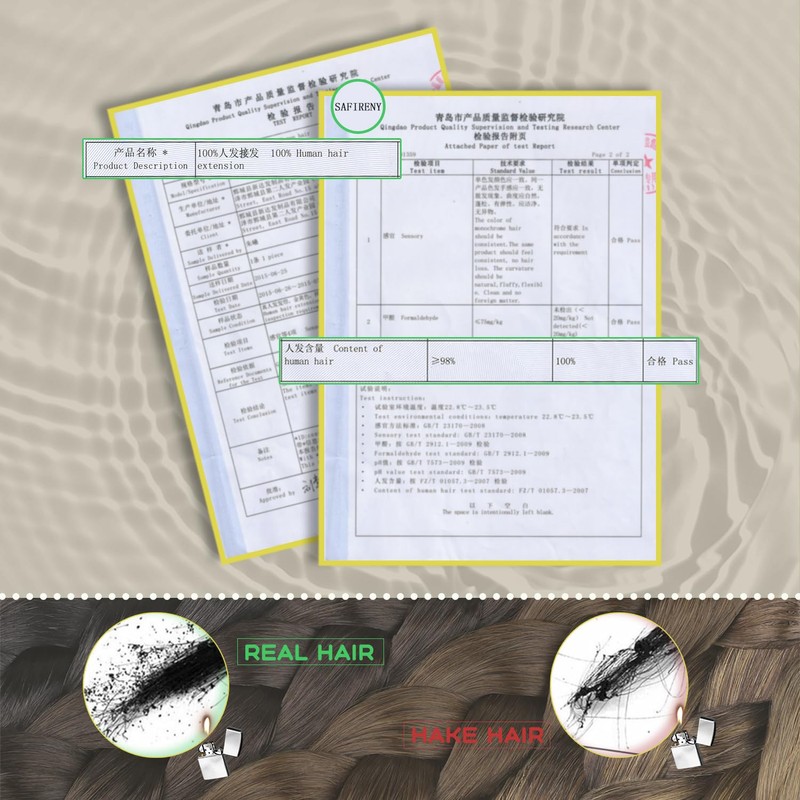 SAFIRENY Wire Hair Extensions Real Human Hair Highlights Invisible Wire