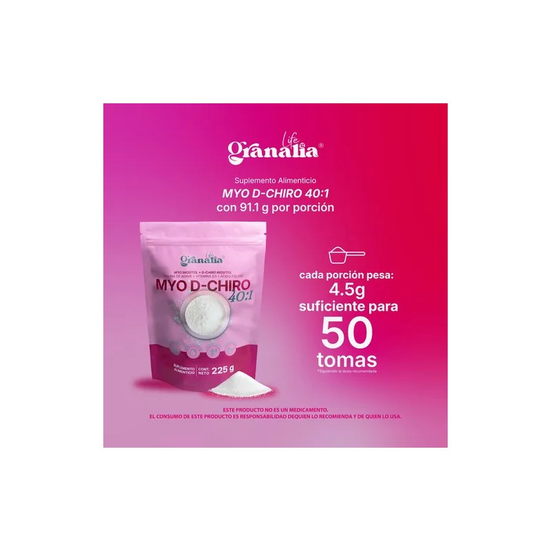 Myo D-chiro Inositol 40:1 Vitamina D3 225 G Granalia Life