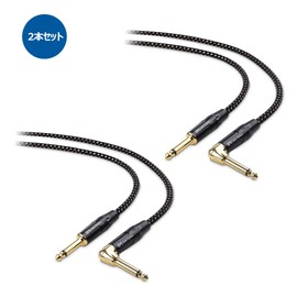 Cable Matters Guitar Cable, Guitar Shield, 1.9 ft (3 m), Set of 2, 6.35mm Mono Plug, Musical Instrument Cable, TS Straight to L Plug
