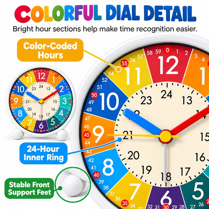 Cute Cartoon Alarm Clock for Kids and Students – Silent