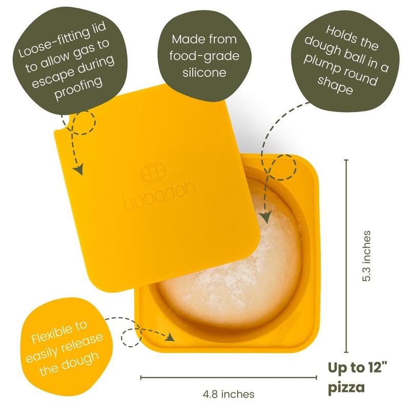 Babadoh Pizza Dough Proofing Silicone Containers with Lids | Pizza