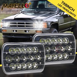locknight Pair 5x7 7x6 LED Headlights Hi-Lo For Toyota Pickup 1982-95 Truck 4Runner Nissan