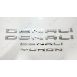 GMC 4pcs Chrome Door Rear DENALI Yukon Emblems Letters 2021-2023 GMC Yukon Yukon XL
