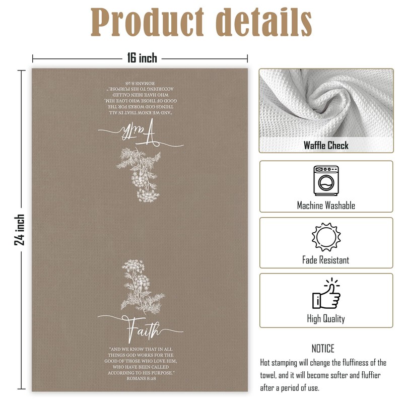 KTYHD Boho Christian Bible Verses Kitchen Towels, Boho Bible Verses