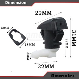 Amavoler 4 PCS Windshield Washer Nozzles Wiper Spray Replacement Fit For 2013-2016 Dodge Dart. OEM#: 68081370AB.(4 PCS)