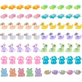 BAGUBDR 70 PCS Mini Resin Animals, 6 Miniature Animal Statue Lovely Resin Animals Mini Figures Mini Animal Figures Suitable For Home And Office Decoration