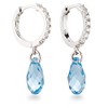 Schöner-SD Hoop Earrings with Crystal Drops 925 Silver, Silver