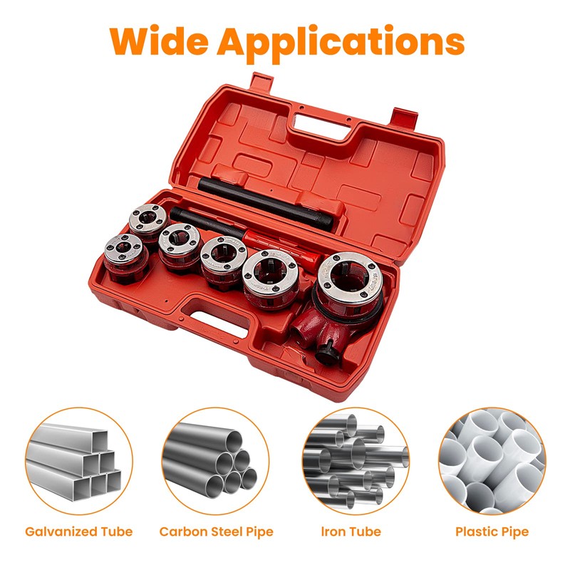maXpeedingrods BSPT Ratchet Pipe Threader Kit, Manual Ratcheting Pipe Threading