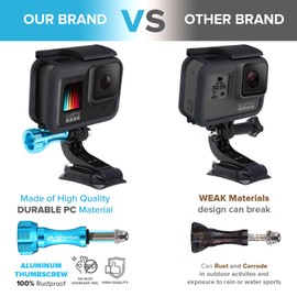 MiPremium Motorcycle Helmet Chin Mount Kits for GoPro Hero 12 11 10 9 8 7 6 5 4 3 Black Silver Session, AKASO/Campark & Other Action Camera Swivel Aluminium Screw Flat Curved Adhesive Pads & J Hook