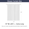Gibelle Extra Long Shower Curtain 72 x 84, Tall 3D