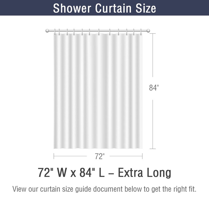 Gibelle Extra Long Shower Curtain 72 x 84, Tall 3D