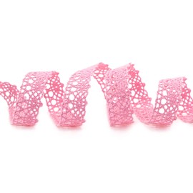 Lace Emilia Pink 3 m x 15 mm Cotton Lace Ribbon Lace Trim Decorative Ribbon Bow Ribbon Crochet Lace Cotton Crochet Ribbon Vintage Gift Ribbon Wedding