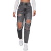 Floerns Women's High Waist Boyfriend Straight Leg Ripped Jeans Distressed