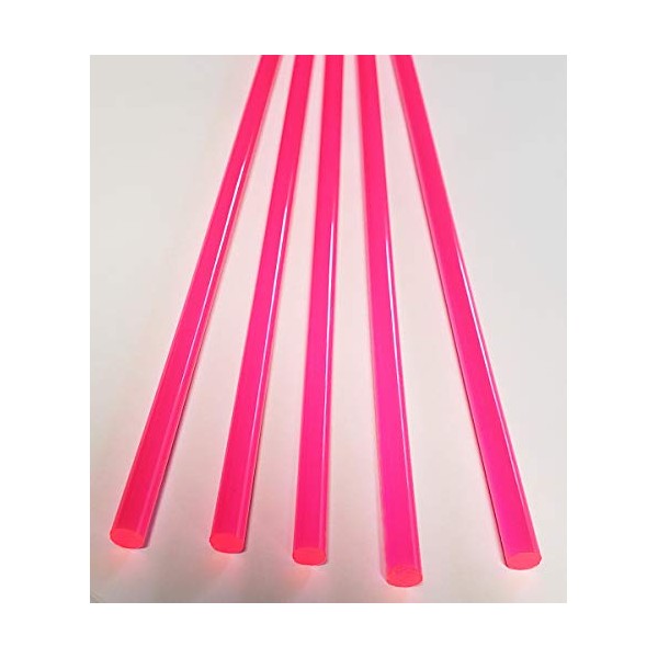 5 Pcs 1/4” Diameter x 18” Inch Long Color Pink