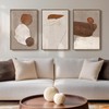 Framed Neutral Abstract Wall Art, 3 Piece Earth Tones Rustic