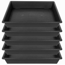 NIMYAU Square Plant Saucer 5 Pack 8 10 12 14 16 18 20 Inch, Flower Pot No Holes Plant Drip Trays, Plant Trays for Pots Heavy Duty Plastic Plant Saucers for Indoors Outdoors