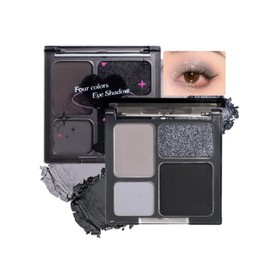 Erinde Eyeshadow, Eyeshadow Palette, 104# Dark Smokey, Highlight, Natural, Transparent, Korean Cosmetics, 4 Colors Eye Shadow, For Beginners