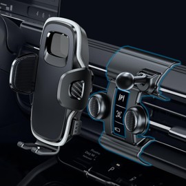 ELOHEI for Lincoln Adventurer Phone Holder with Custom Base, Car Phone Mount for 2020 2021 2022 2023 2024 Lincoln Adventurer Car Accessories (HE05)