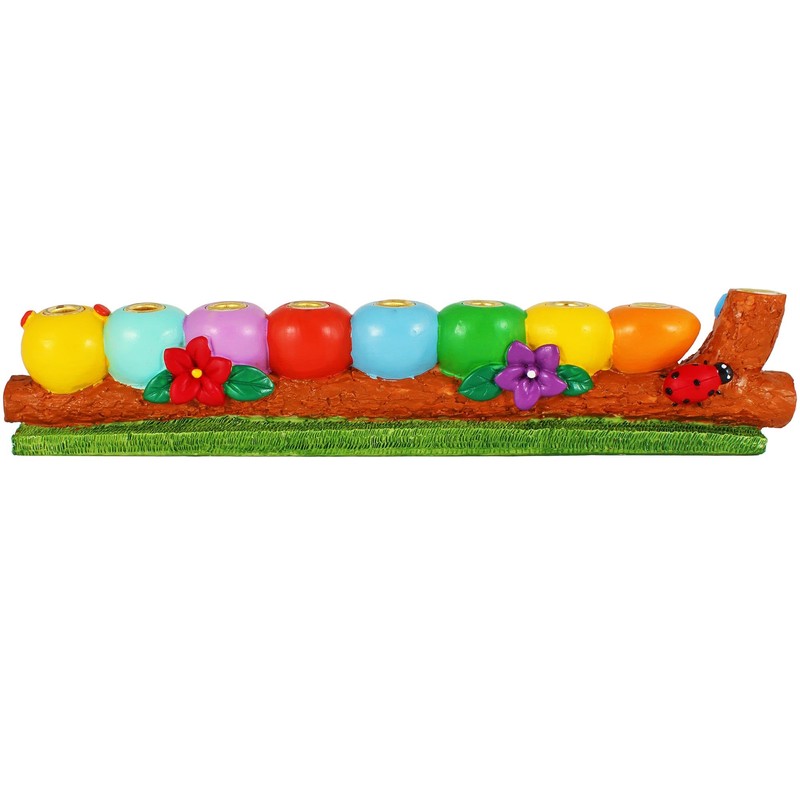 Zion Judaica Polyresin Caterpillar Menorah Cute Kids Candle Menorah Hand