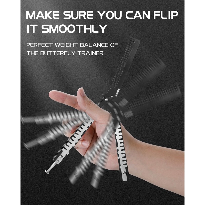 Dispatch Stainless Steel Practice Butterfly Comb Trainer Knife, Balisong Comb