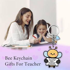 SUDIKUB Bee Themed Gifts Bee Keychain Gifts For Women Cute Teacher Appreciation Gift For Man Coworker Colleague Friends Employee Appreciation Christmas Birthday Gift