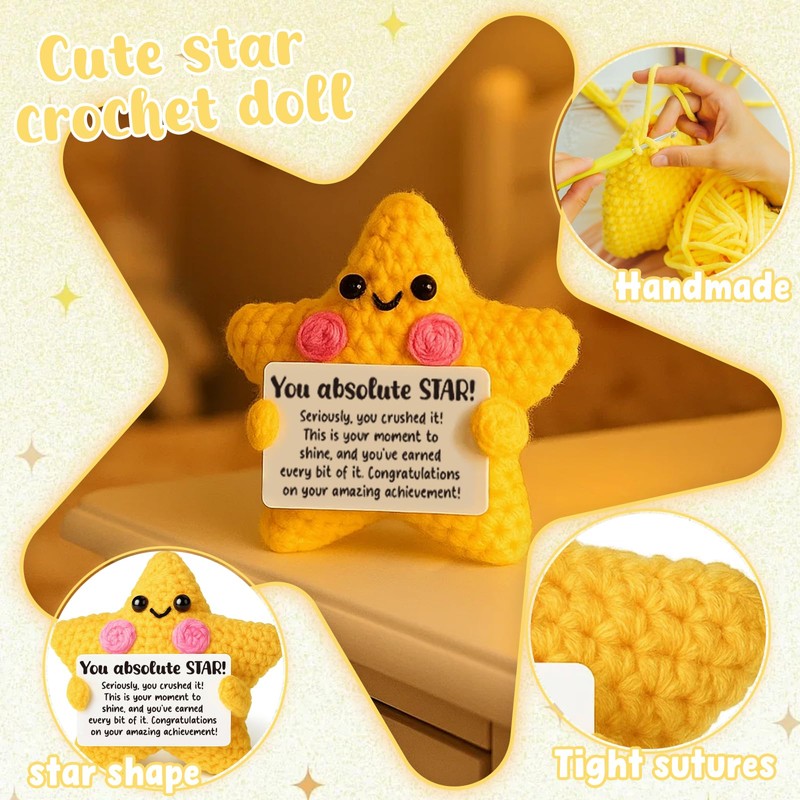 AVALYNNE Crochet Star Congratulations Gift - New Job & Promotion