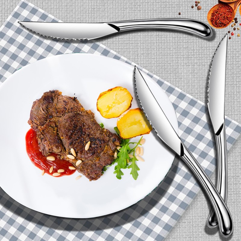 Nice Kitchen Steak Knives Set of 10, Sharp Serrated Steak