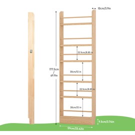 DINFOX 6 Tier Behind The Door Bookshelf, Kids Bookcase Rack Wall Wooden Book Shelf Organizer for Study Living Room Bedroom Playroom