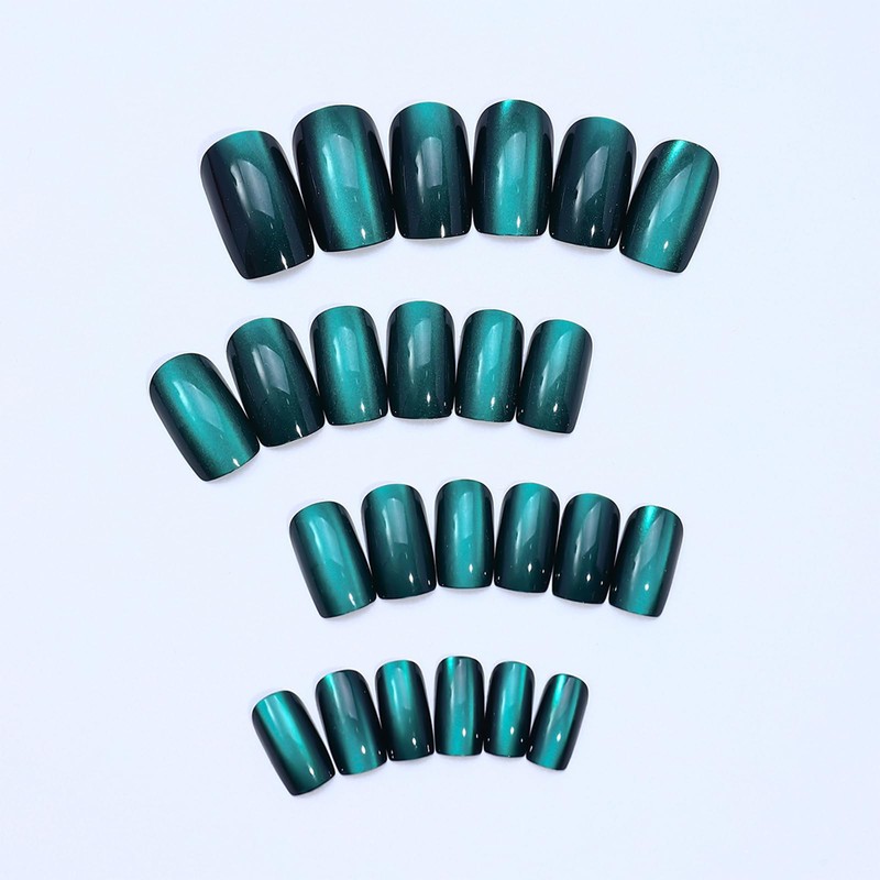 Yamobi 24 Pieces Cat Eye Press-On Nails, Medium Size, Artificial