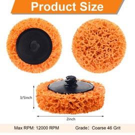 Threlaco 100 Pcs 2" Die Grinder Sanding Discs Change Strip Disc Diamond Nylon Abrasive Paint Stripper Wheel for Die Grinder Surface Prep Strip Grind Polish Burr Finish Rust Paint Removal(Orange)