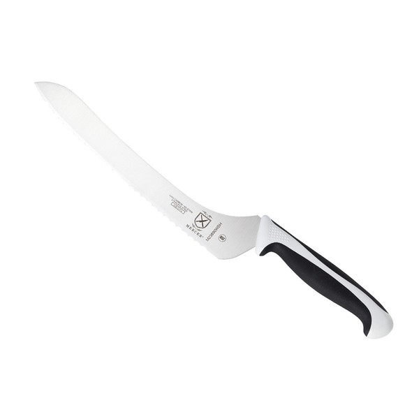 Mercer Culinary M23890WBH , Stainless Steel, White, 9-Inch Offset Wavy Edge Bread Knife
