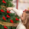 6PCS Christmas Cardinal Birds with Clips - 2.76 Inch Artificial