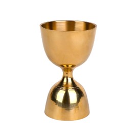 Cocktail Measuring Jigger Cup Brass - Bell Jigger for Bartending Peg Measure Cup - Shot Glass Dispenser- Bartender Jigger | Jigger 2 oz 1 oz Golden Finish (30 ml / 60 ml) HASHCART®
