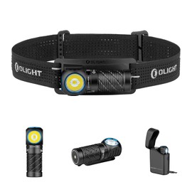 OLIGHT Perun 3 Mini Premium Headlamp 1250 Lumens Flashlight with Type-C Charging Box, Rechargeable Headlight with Red Light Option,Perfect for Working, Hiking, Camping and Climbing (Black)