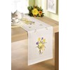 DECO-LINE Daffodils 40X100CM Printed Table Runner Embroidery KIT, White