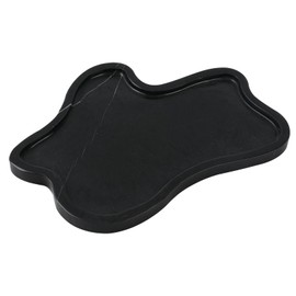Adolif Black Marble Tray Cloud Shape, Marble Tray for Home Decor Bathroom Storage, 11 x 8 Inch