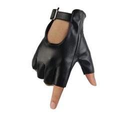 Long Keeper Fingerless Leather Gloves Women's Unlined Driving Gloves Half Finger Women Gloves Leather Punk Costume for Driving Cosplay One Size
