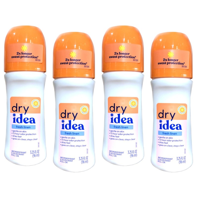 Dry Idea Antiperspirant Deodorant Roll-On, Fresh Linen, 3.25 fl oz