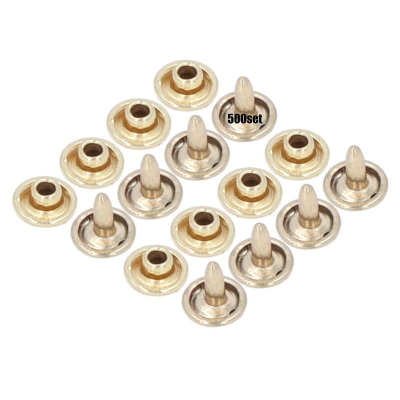 500set Metal Studs Rivets 8mm DIY Iron Double Flat Uniform