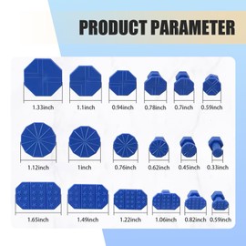 leechio 19 PCS Car Body Hail Damage Impact Dent Repair Kit, T-Shaped Puller + 18 Sticky Pieces Non-Destructive Car Paint Repair Tool, Reusable Replacement Accessories for Most Cars (Blue & Silver)