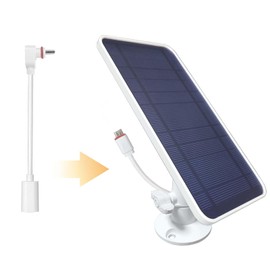 DIANMU 1 Pack L-Shaped Type C Power Extension Cable for Arlo Eeesntial/Ring Solar Panel, Weatherproof Outdoor Micro USB Male to Type C Female Extender Cord (Cable Only, Solar Panel Not Included)