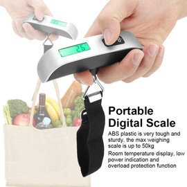 Portable Digital Scale, Luggage Scale, Portable Digital Scale, Electronic Mini LCD Digital Electronic Hanging Scale, Portable Hook Scale, Max. Load 50 kg