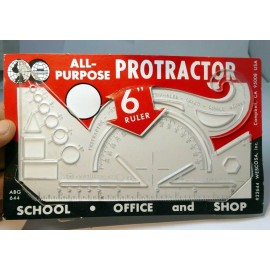 Wescosa Clear Protractor Math School Teachers Students Office 6 Inch Ruler 6" geometry