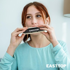 EAST TOP ET12 Chromatic Harmonica in A for Adults and Professionals with Unique Modern Design, Ivory Cover