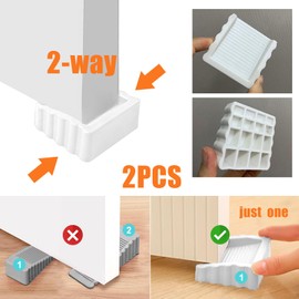 Two-Way Door Stoppers, Doorstop Wedge, Small Size Cube Rubber Door Stops,White 2PCS