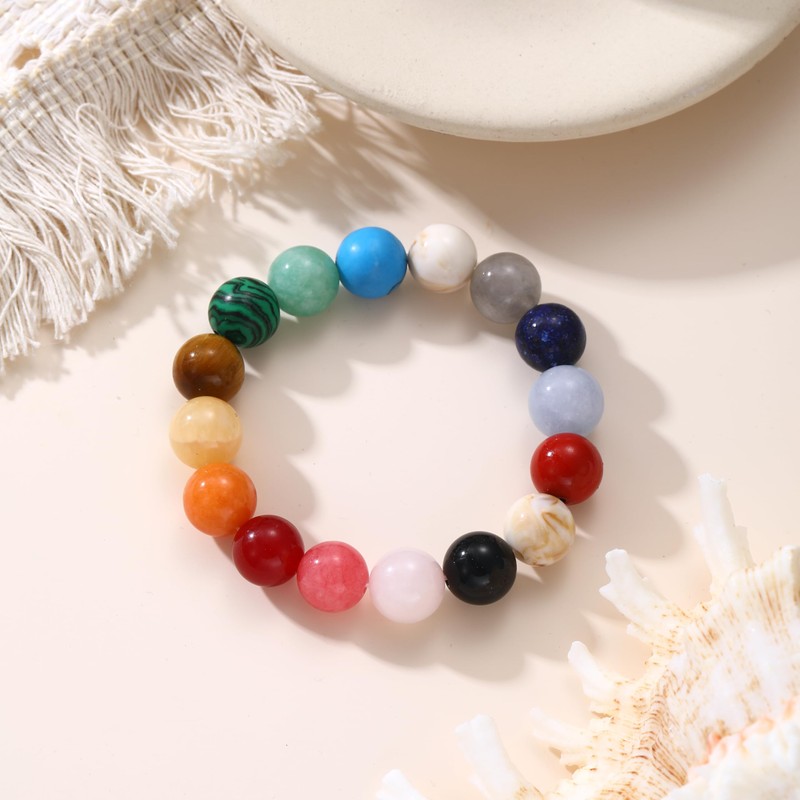 chorfla Chunky Natural Stone Beaded Bracelet for Women Jewelry Stretch