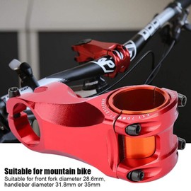 DAUERHAFT Bicycle Handlebar, Aluminum Alloy Anti-deformation Short Handlebar Mountain Bike Road MTB BMX Cycling Mountian Bike (Red)